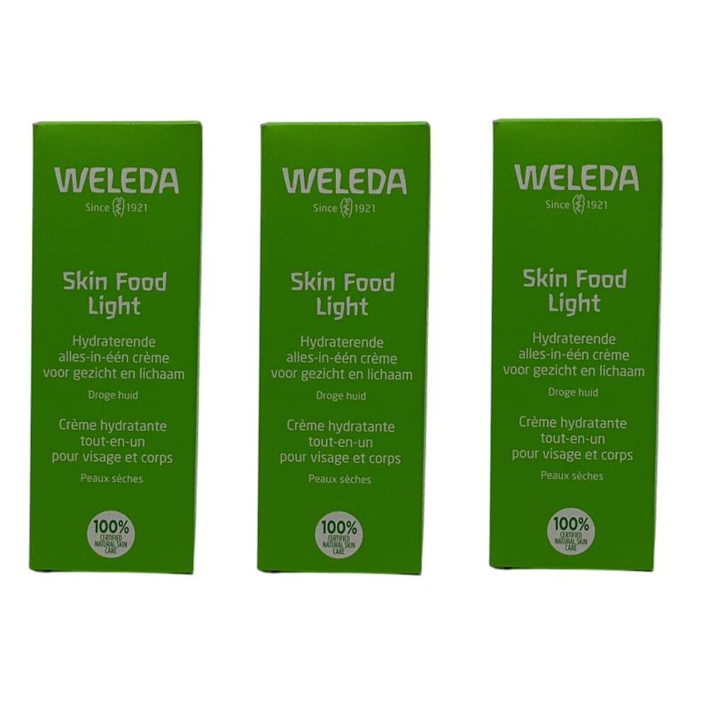 Weleda Skin Food Light Moisturizer Cream 2.5 oz PACK of 3